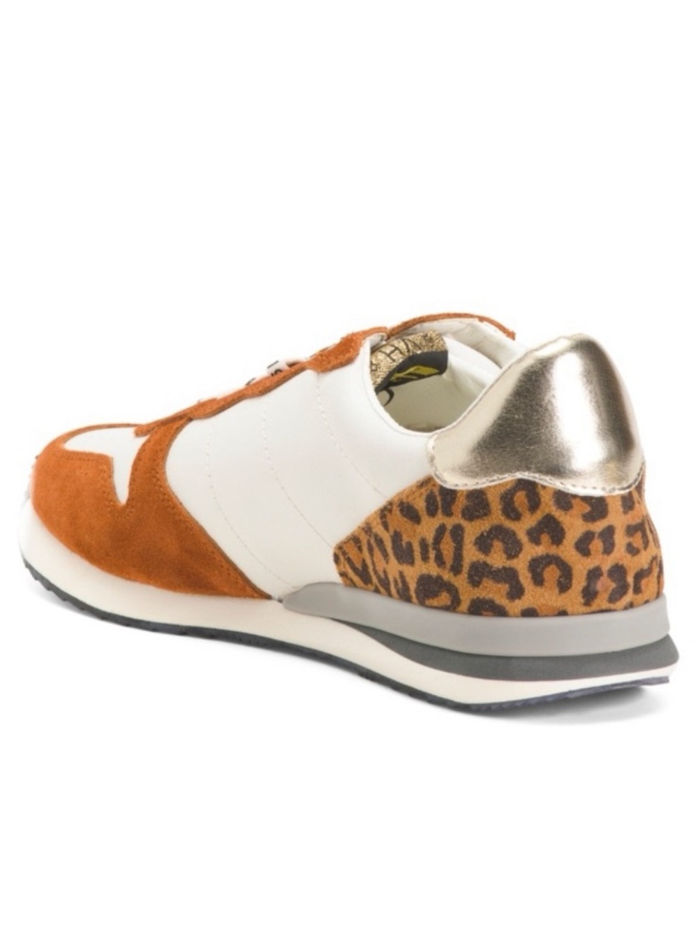 NEW Vintage Havana Valery Leopard Print and Metallic Casual Trendy Sneakers - Picture 2 of 8